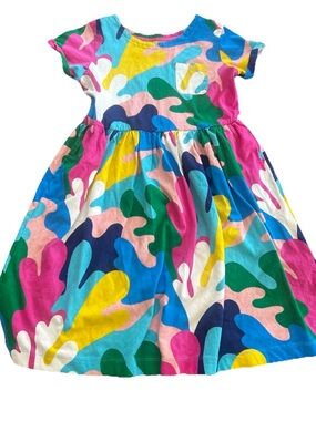 Mini Boden Multicolor Dress in Bright Pink, Blue, Yellow & Green